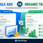 SEO Service in UK comparison showing Google Ads and organic traffic strategies to improve website rankings, generate leads, and increase online visibility.